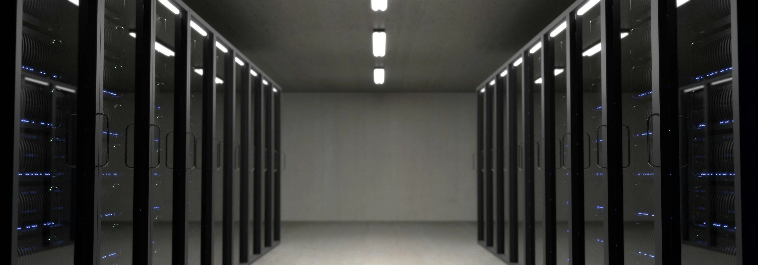 a room with black cabinets and lights